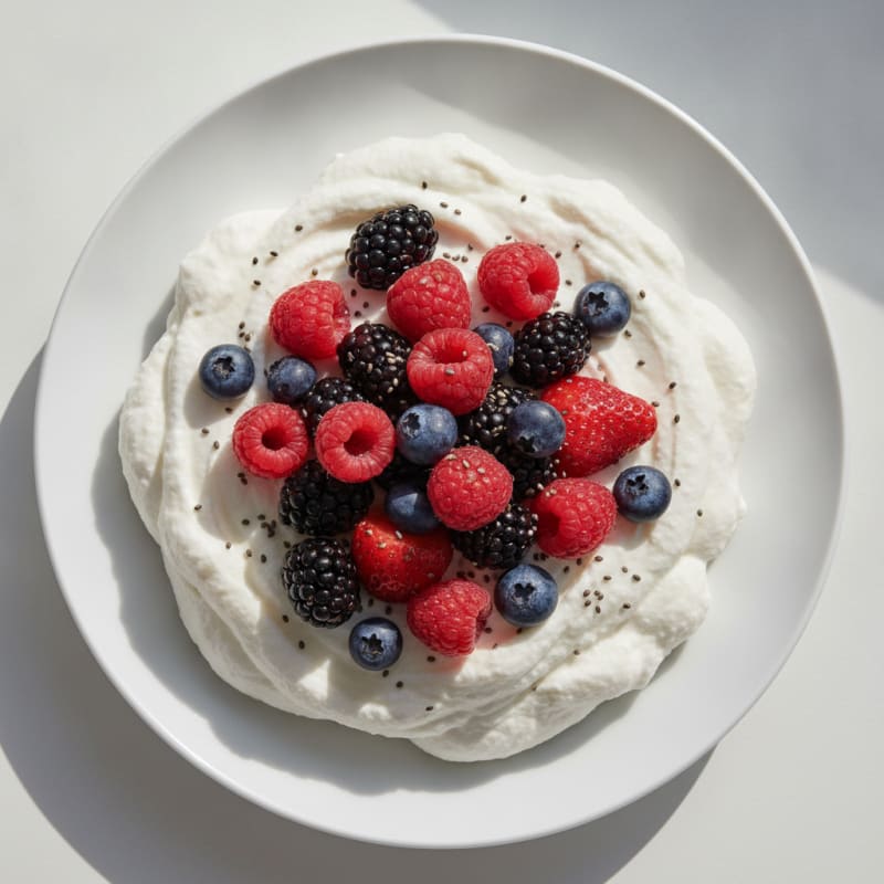 Silky Greek Yogurt Protein Mousse with Mixed Berries