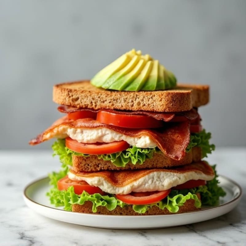 Stacked Turkey Club with Fresh Avocado