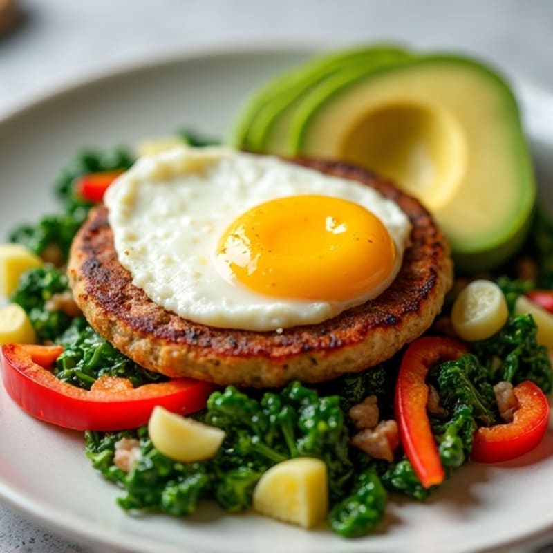 Egg White and Turkey Sausage Scramble with Spinach