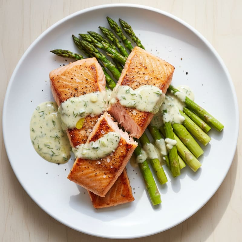 Pan-Seared Salmon with Lemon-Dill Sauce