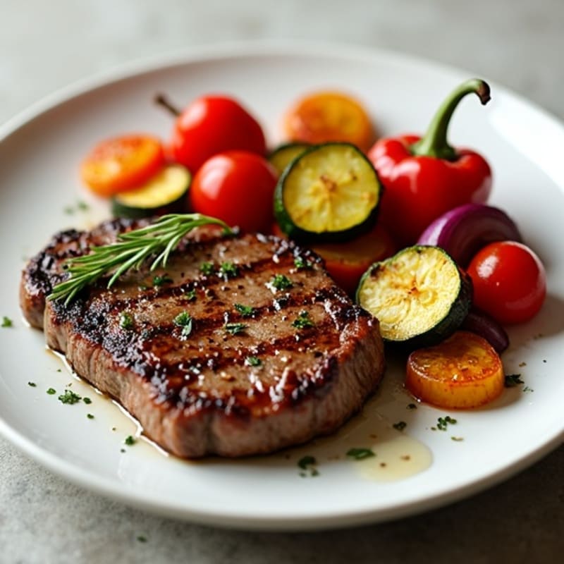Garlic Herb Steak with Roasted Vegetables