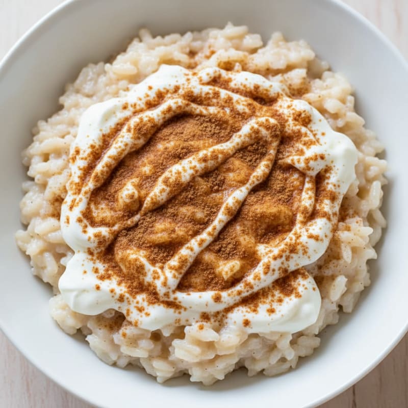 Vanilla Protein Rice Pudding with Greek Yogurt
