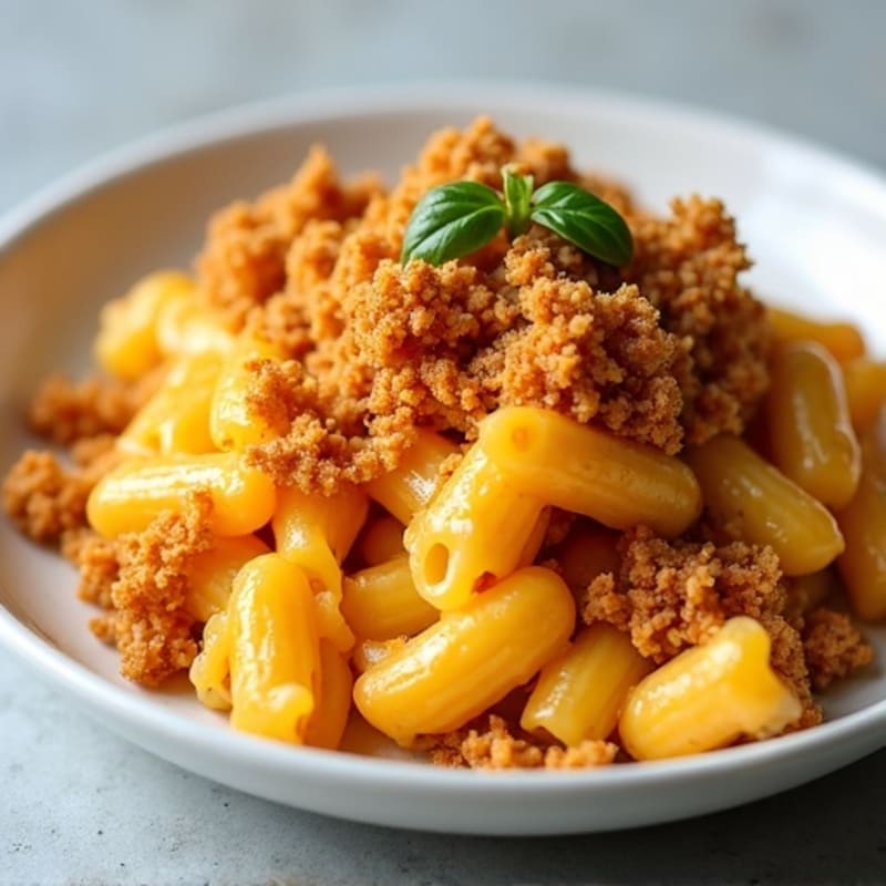 Baked Cauliflower Mac with Crispy Chickpea Crumbs