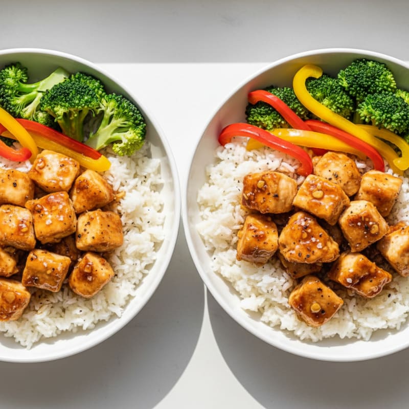 Crispy Honey-Garlic Chicken Bowls