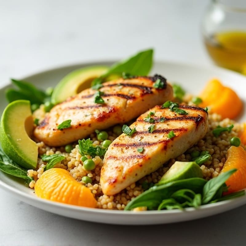 Grilled Chicken Breast with Quinoa and Citrus-Avocado Salad