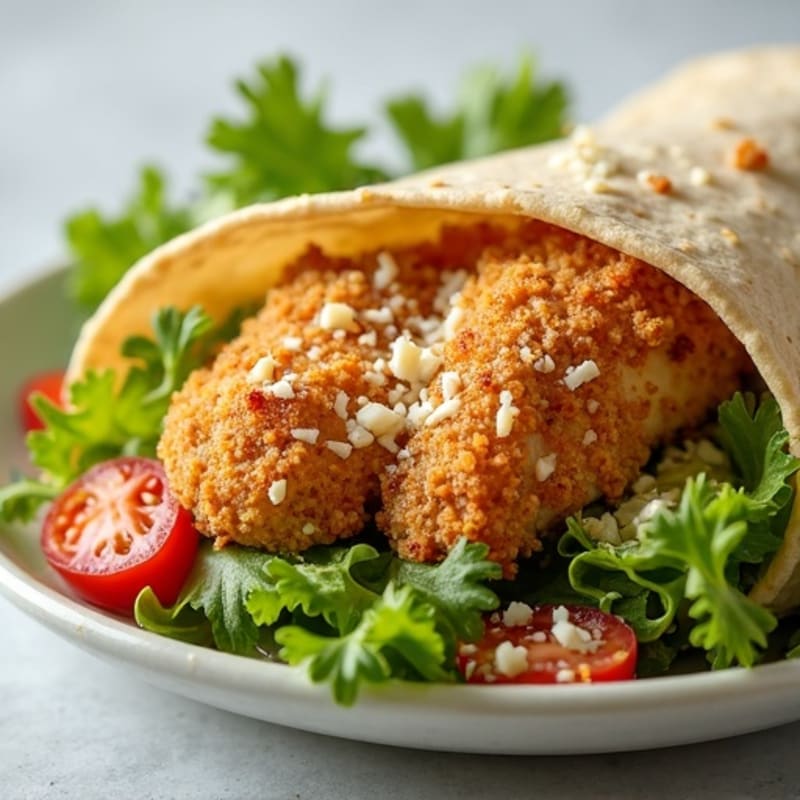 Crispy Chicken Caesar Salad Wrap