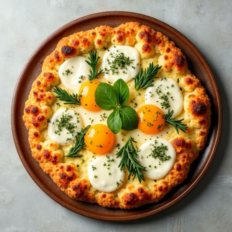 Crispy Cauliflower Crust Pizza with Fresh Herbs