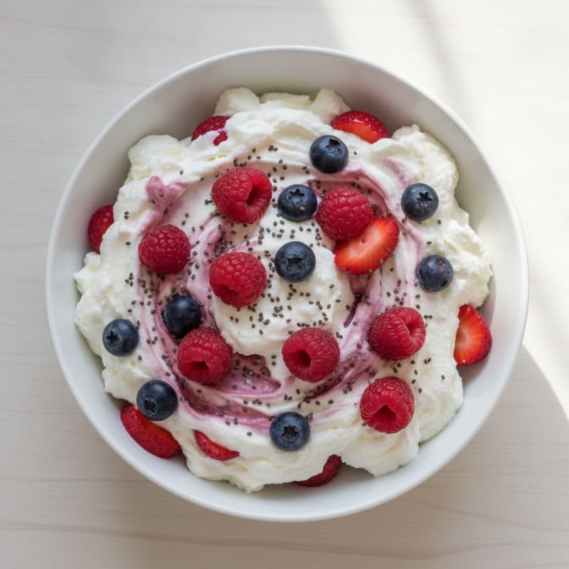 Greek Yogurt Protein Mousse with Mixed Berries