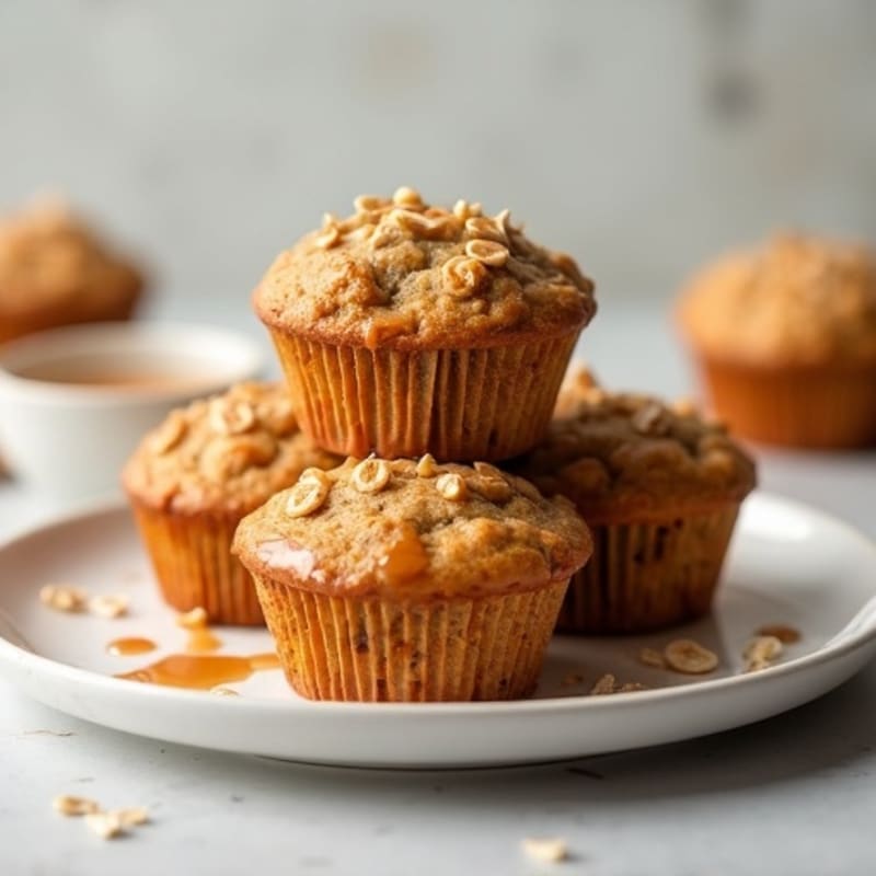 Maple-Glazed Baked Protein Oat Muffins