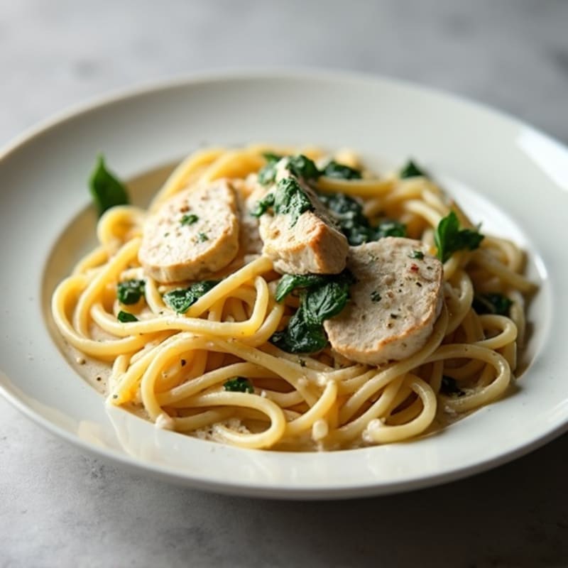 Healthy Creamy Chicken Alfredo Pasta