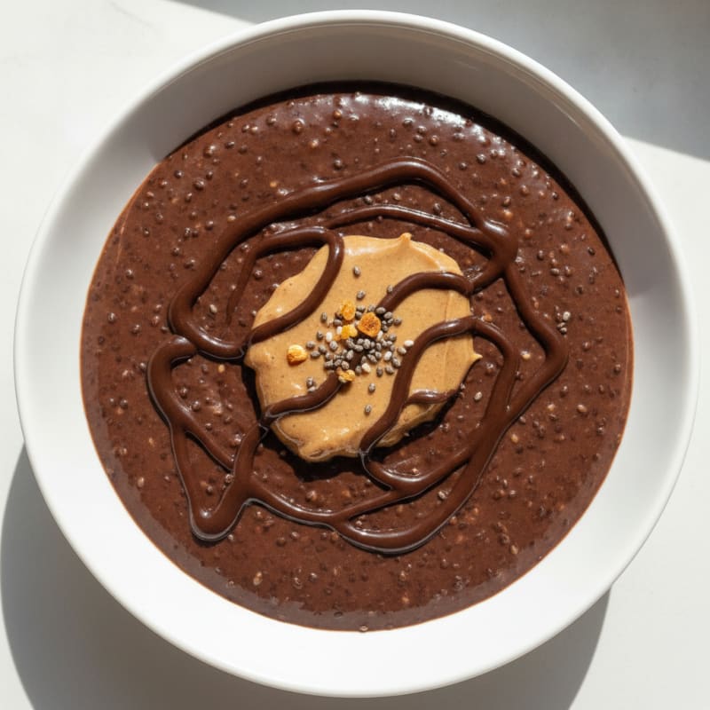 Silky Chocolate Protein Pudding with Chia Seeds
