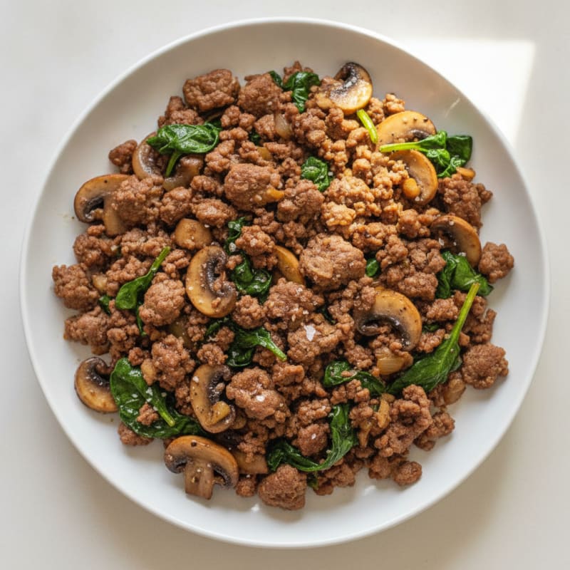 Savory Ground Beef and Mushroom Skillet