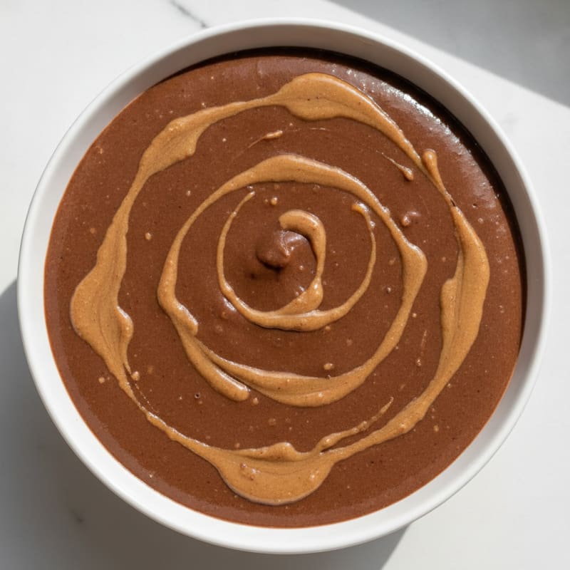 Silky Chocolate Protein Pudding with Peanut Butter Swirl
