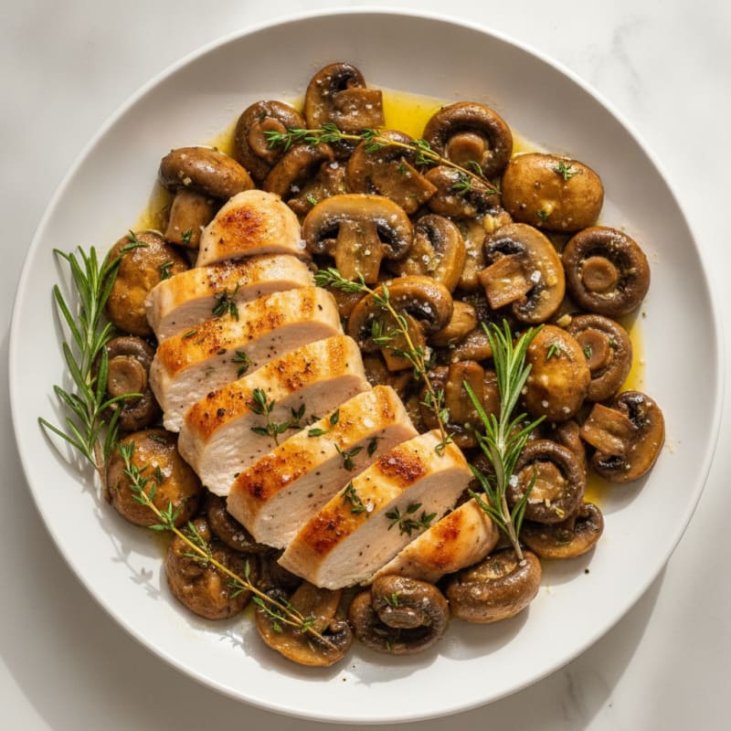 Garlic Butter Roasted Mushrooms with Herbs