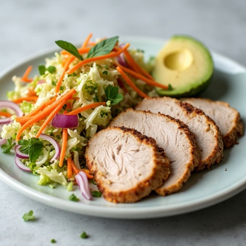 Grilled Turkey Breast with Crunchy Cabbage Slaw