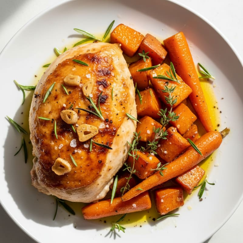 Garlic Herb Roasted Chicken with Root Vegetables