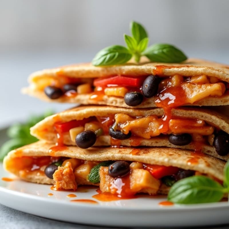 Healthy Crispy BBQ Chicken Quesadilla
