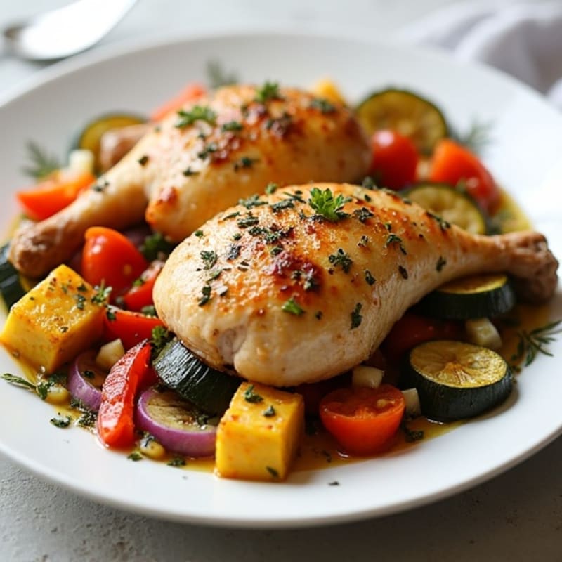 Lemon-Herb Roasted Chicken with Crispy Roasted Vegetables