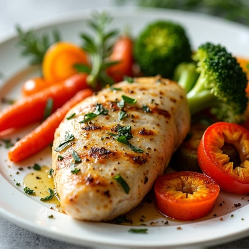 Herb-Roasted Chicken with Crispy Roasted Vegetables