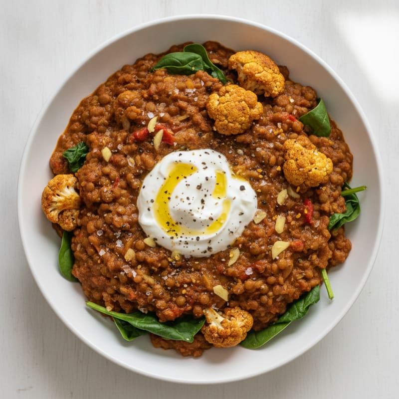 Lentil and Vegetable Curry Bowl