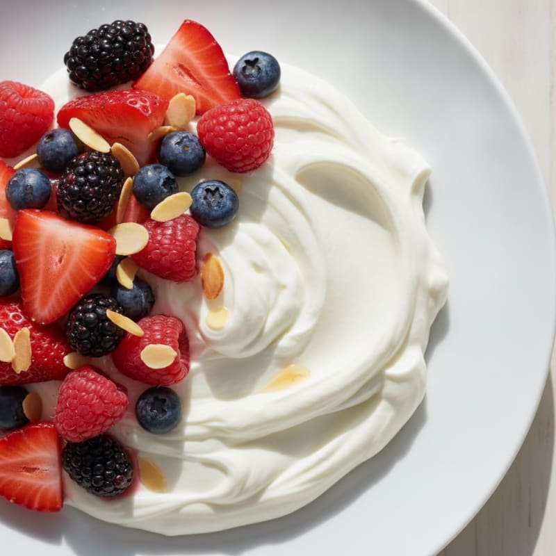 Silky Greek Yogurt with Mixed Berries