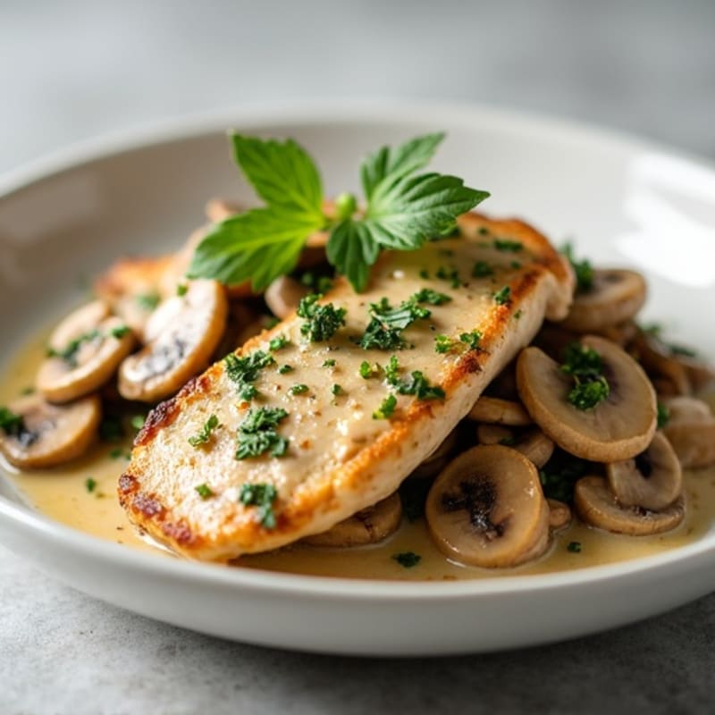 Creamy Garlic Herb Chicken with Wild Mushrooms