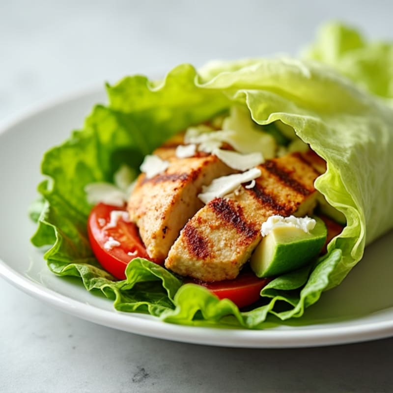 Crispy Grilled Chicken Caesar Lettuce Wrap
