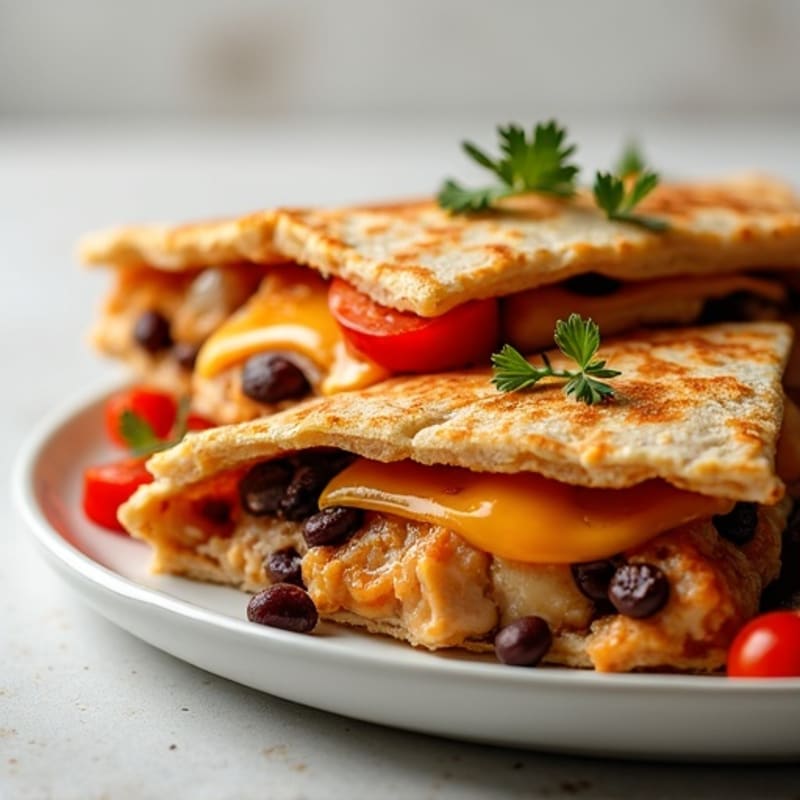 Crispy Chicken and Black Bean Protein Quesadilla