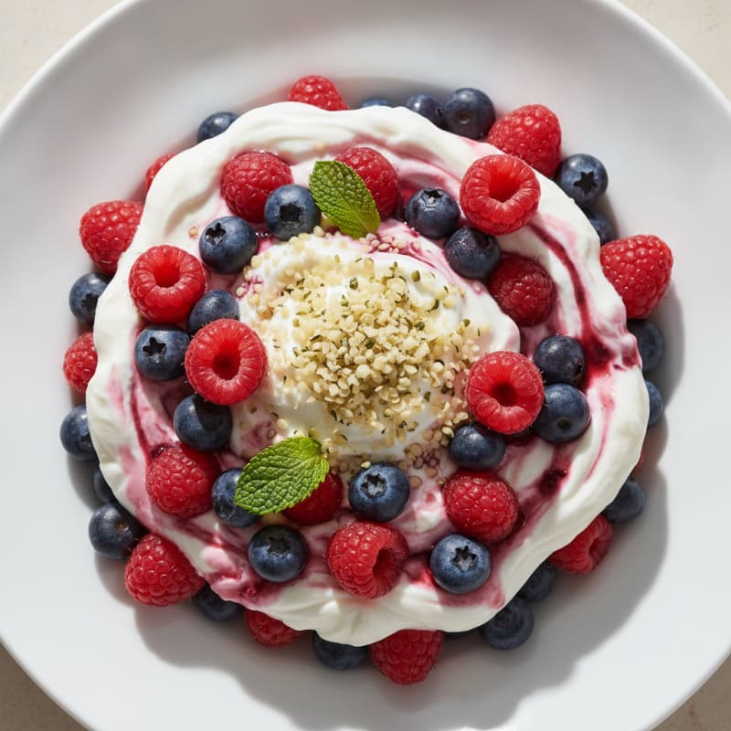 Greek Yogurt Protein Parfait with Mixed Berries