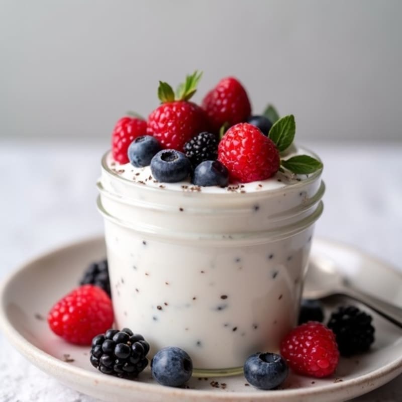 Silky Greek Yogurt Protein Mousse with Berries