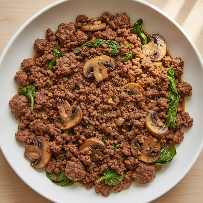 Savory Ground Beef and Mushroom Skillet