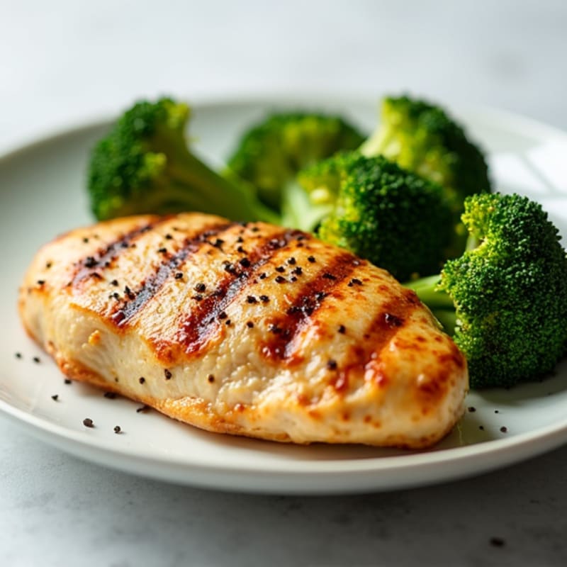 Grilled Chicken Breast with Steamed Broccoli