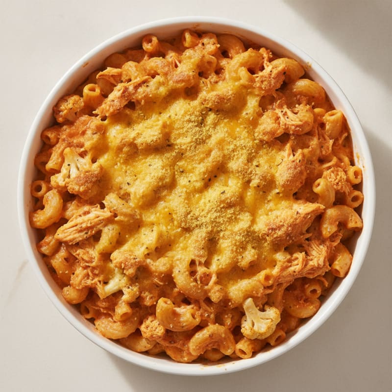 Buffalo Chicken Macaroni Bake