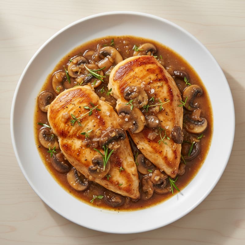 Mushroom Marsala Chicken with Herbs