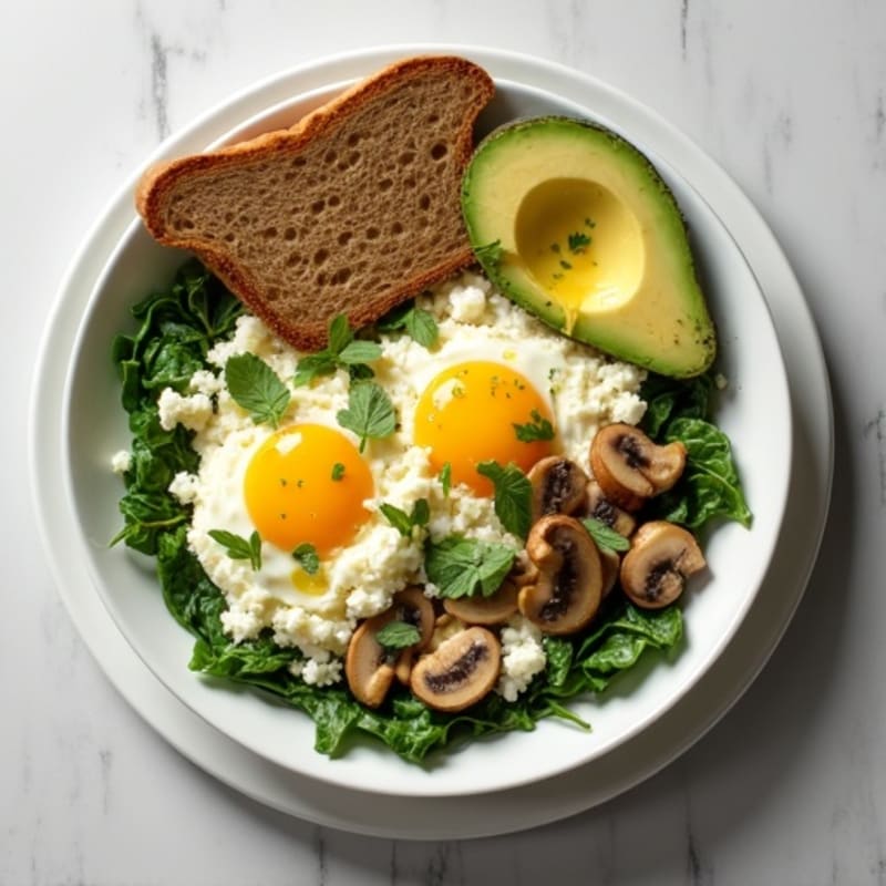 Egg White and Cottage Cheese Scramble with Spinach