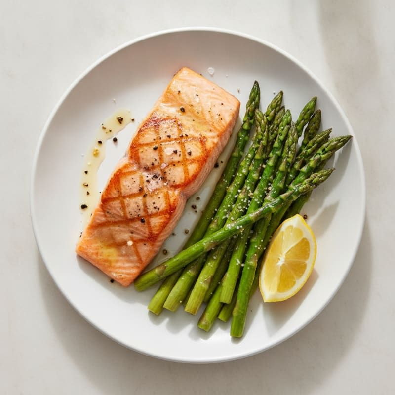 Pan-Seared Salmon with Roasted Asparagus