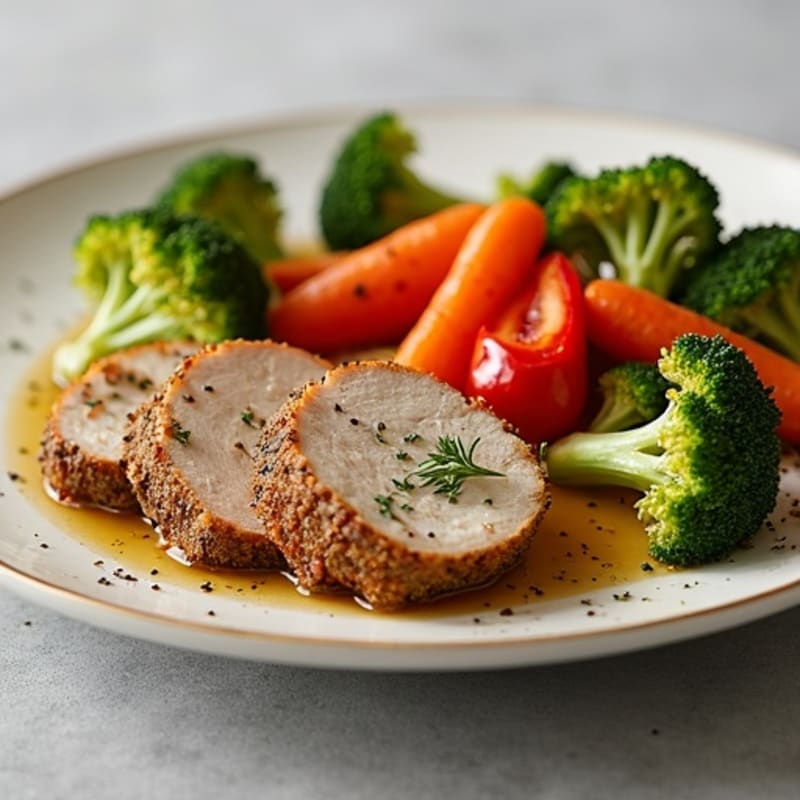 Herb-Crusted Pork Tenderloin with Roasted Vegetables