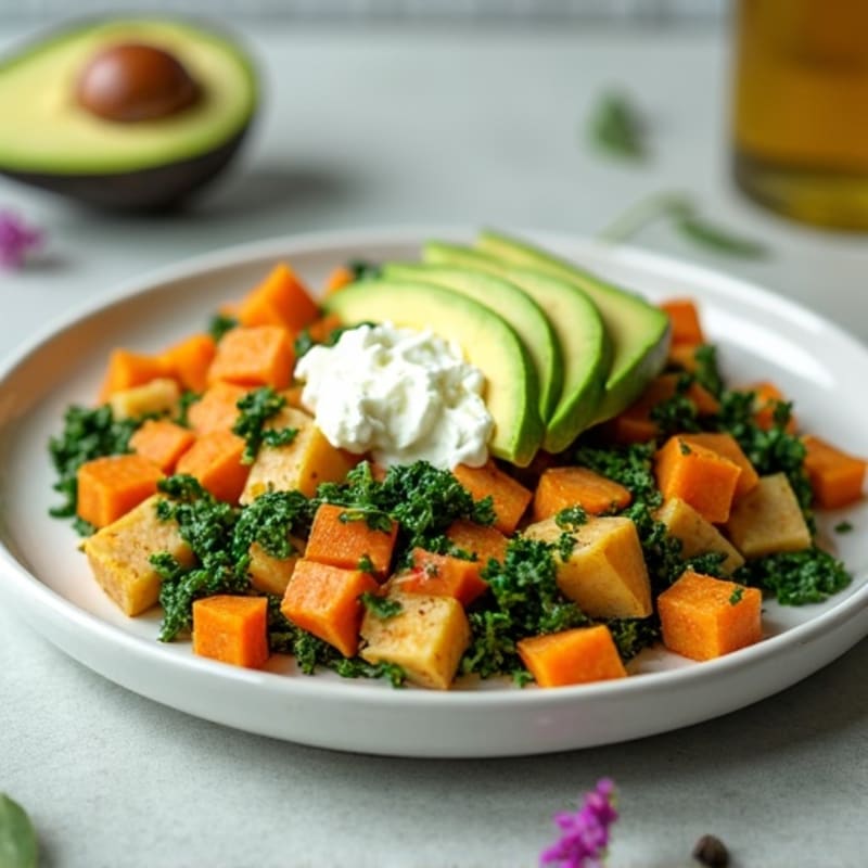 Egg White and Spinach Scramble with Cottage Cheese