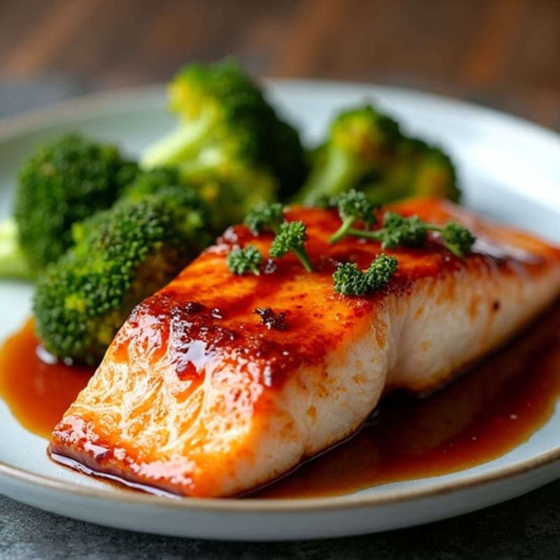 Teriyaki Glazed Salmon with Roasted Broccoli