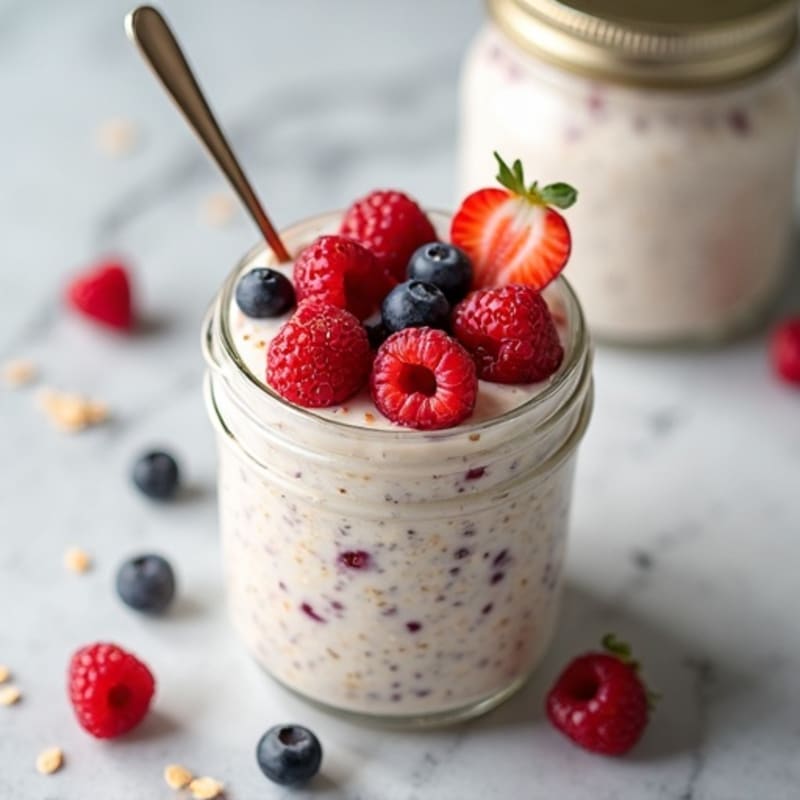 Vanilla-Berry Protein Overnight Oats