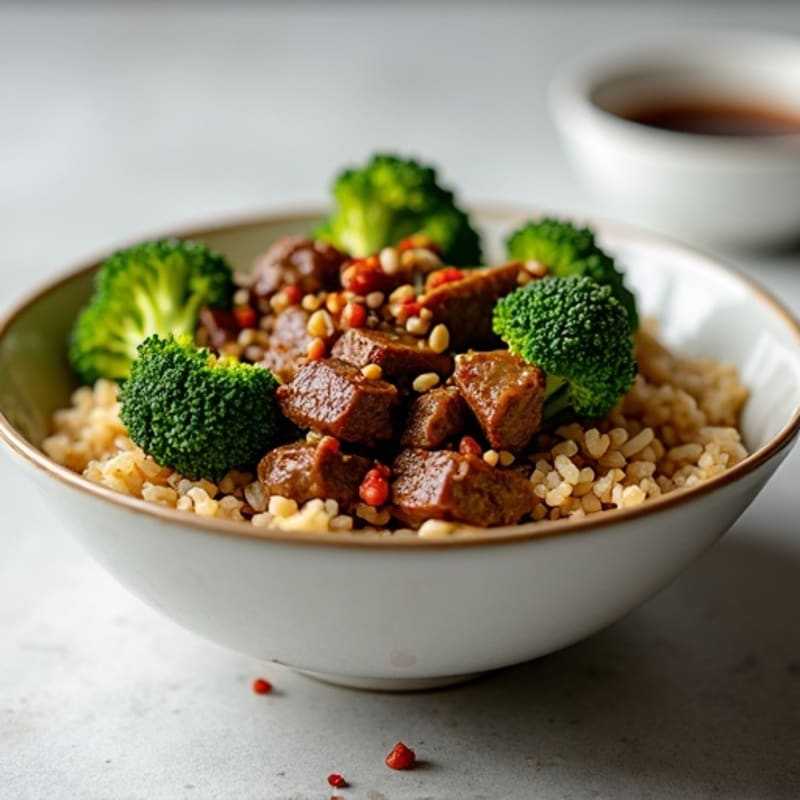 Ginger-Garlic Beef and Broccoli Rice Bowl