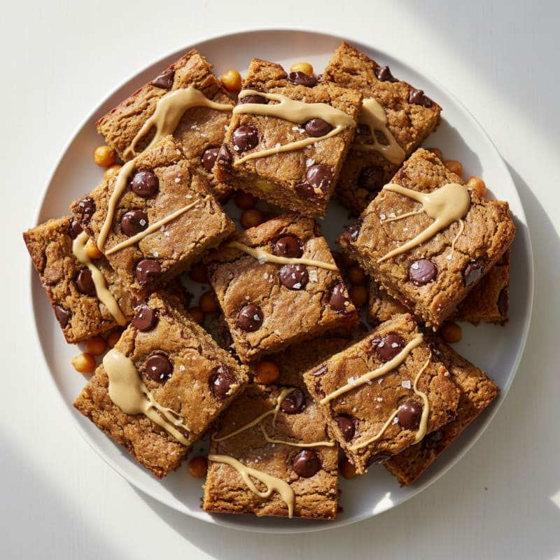 Fudgy Tahini Blondie Bars