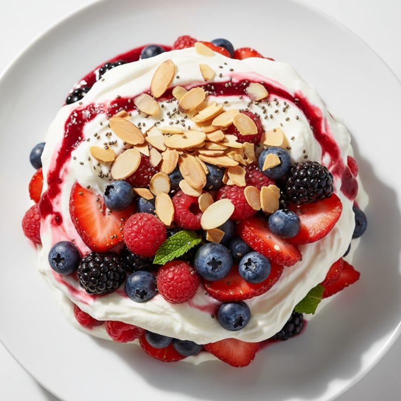 Greek Yogurt Protein Parfait with Mixed Berries