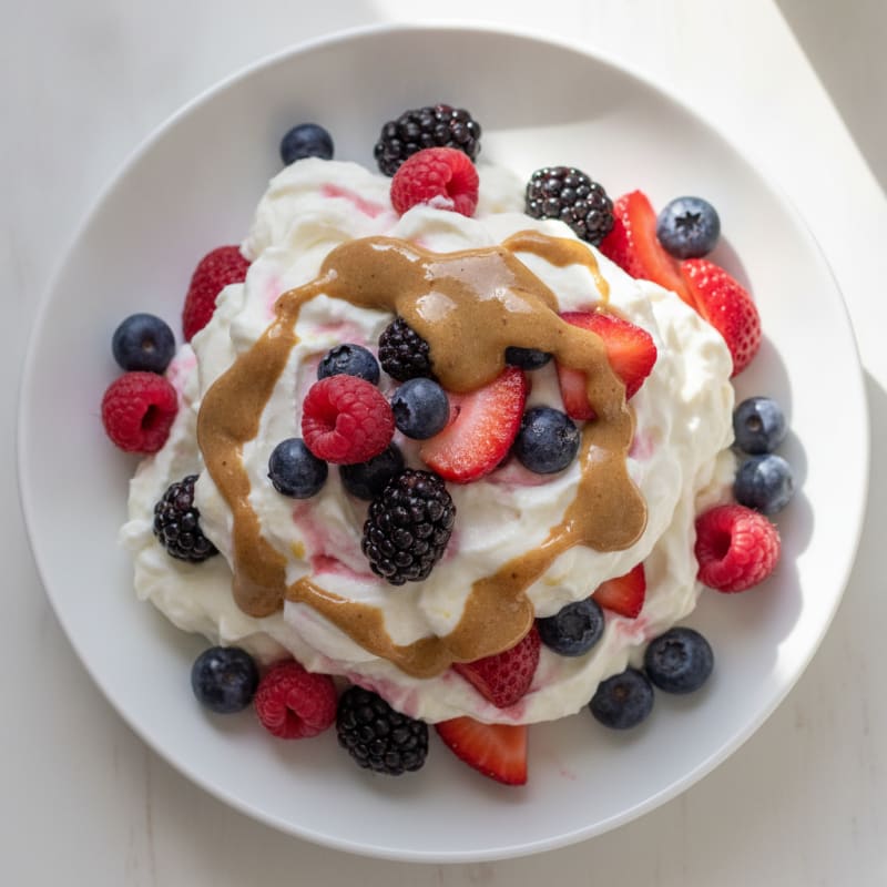Creamy Greek Yogurt Protein Mousse with Mixed Berries