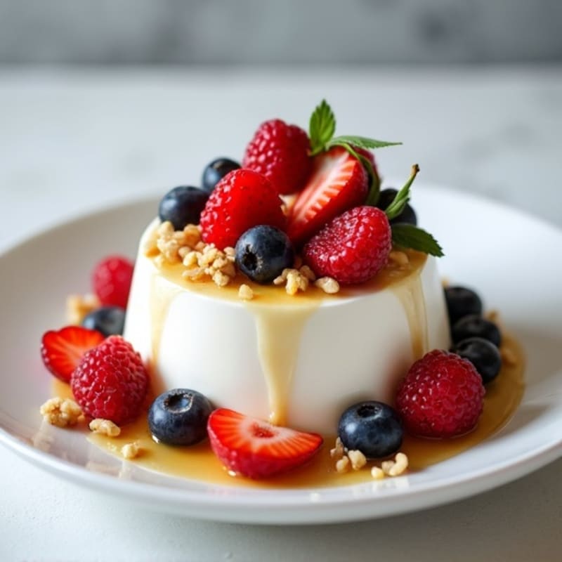 Greek Yogurt Protein Mousse with Mixed Berries