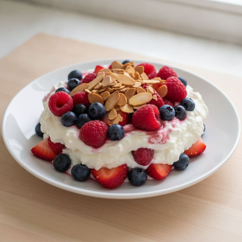 Greek Yogurt Protein Parfait with Mixed Berries