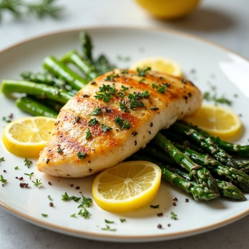 Lemon Herb Grilled Chicken with Roasted Asparagus