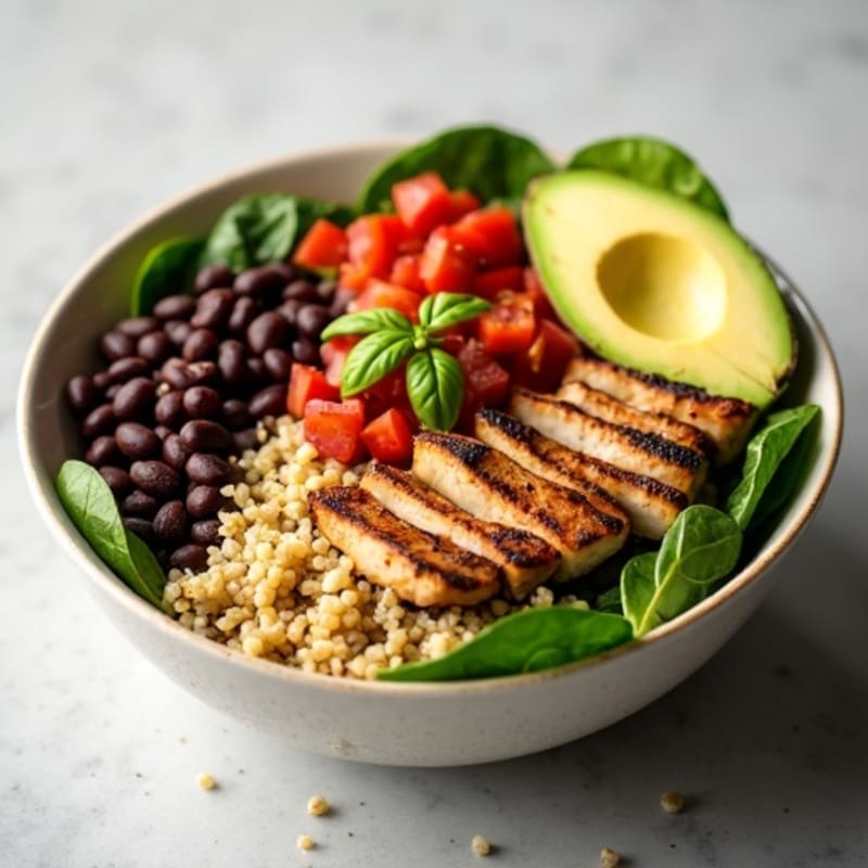 Hearty Black Bean Burrito Bowl with Fresh Veggies