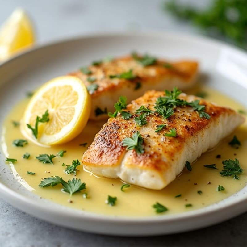 Lemon Herb Pan Seared Tilapia with Garlic Butter Sauce