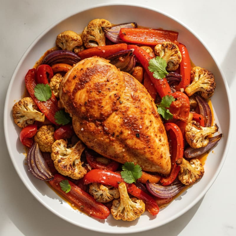 Spicy Harissa Chicken with Roasted Vegetables